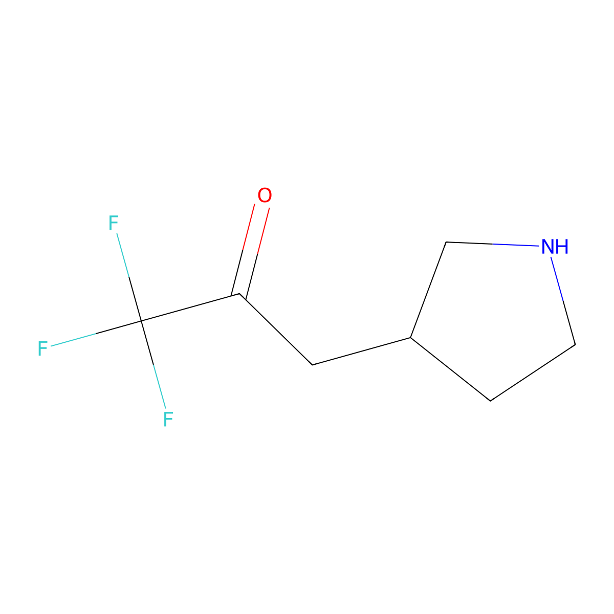 1,1,1-Trifluoro-3-(pyrrolidin-3-yl)propan-2-one molecular structure, CAS 2680734-24-9