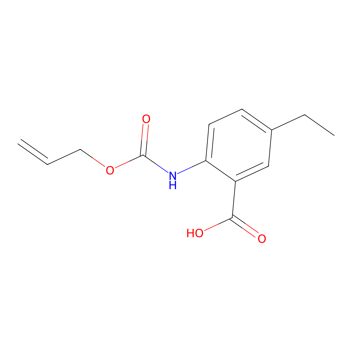 5-Ethyl-2-{[(prop-2-en-1-yloxy)carbonyl]amino}benzoic acid molecular structure, CAS 2680734-37-4