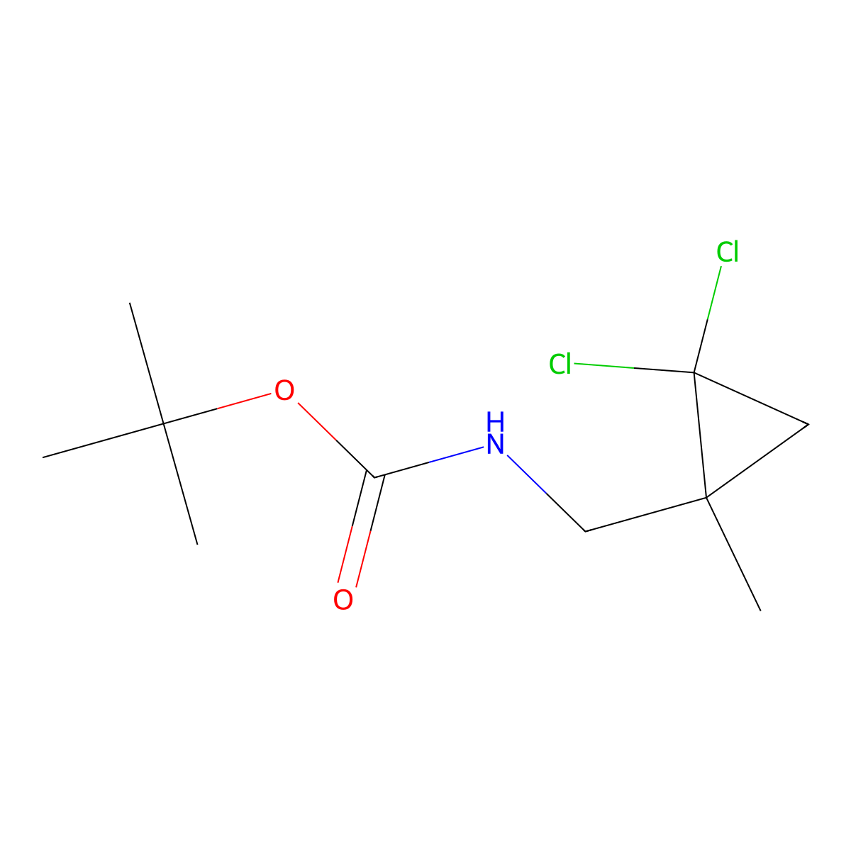 tert-butyl N-[(2,2-dichloro-1-methylcyclopropyl)methyl]carbamate molecular structure, CAS 2680734-40-9