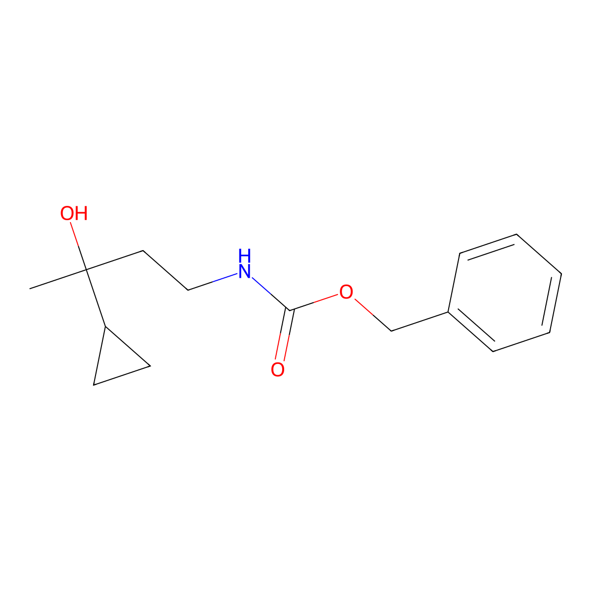 benzyl N-(3-cyclopropyl-3-hydroxybutyl)carbamate molecular structure, CAS 2680734-44-3