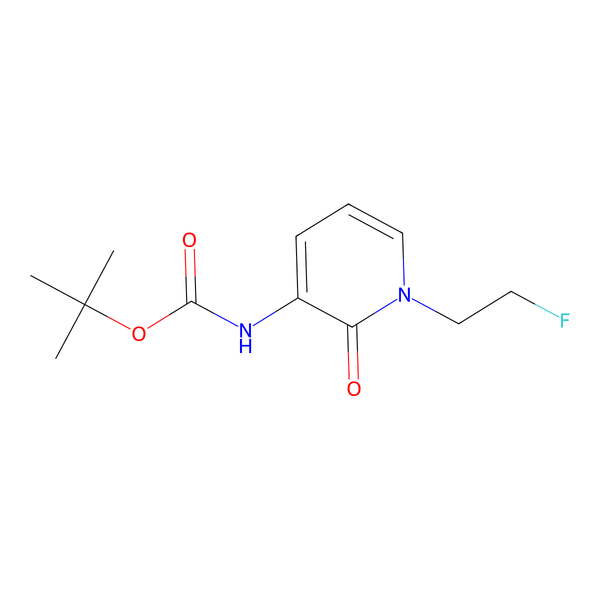 tert-butyl N-[1-(2-fluoroethyl)-2-oxo-1,2-dihydropyridin-3-yl]carbamate molecular structure, CAS 2680734-45-4