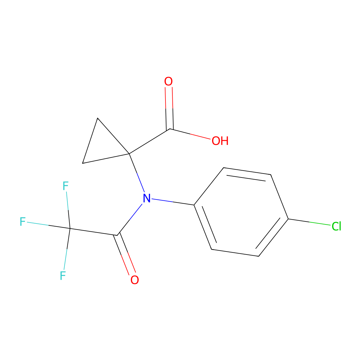 1-[N-(4-chlorophenyl)-2,2,2-trifluoroacetamido]cyclopropane-1-carboxylic acid molecular structure, CAS 2680734-46-5