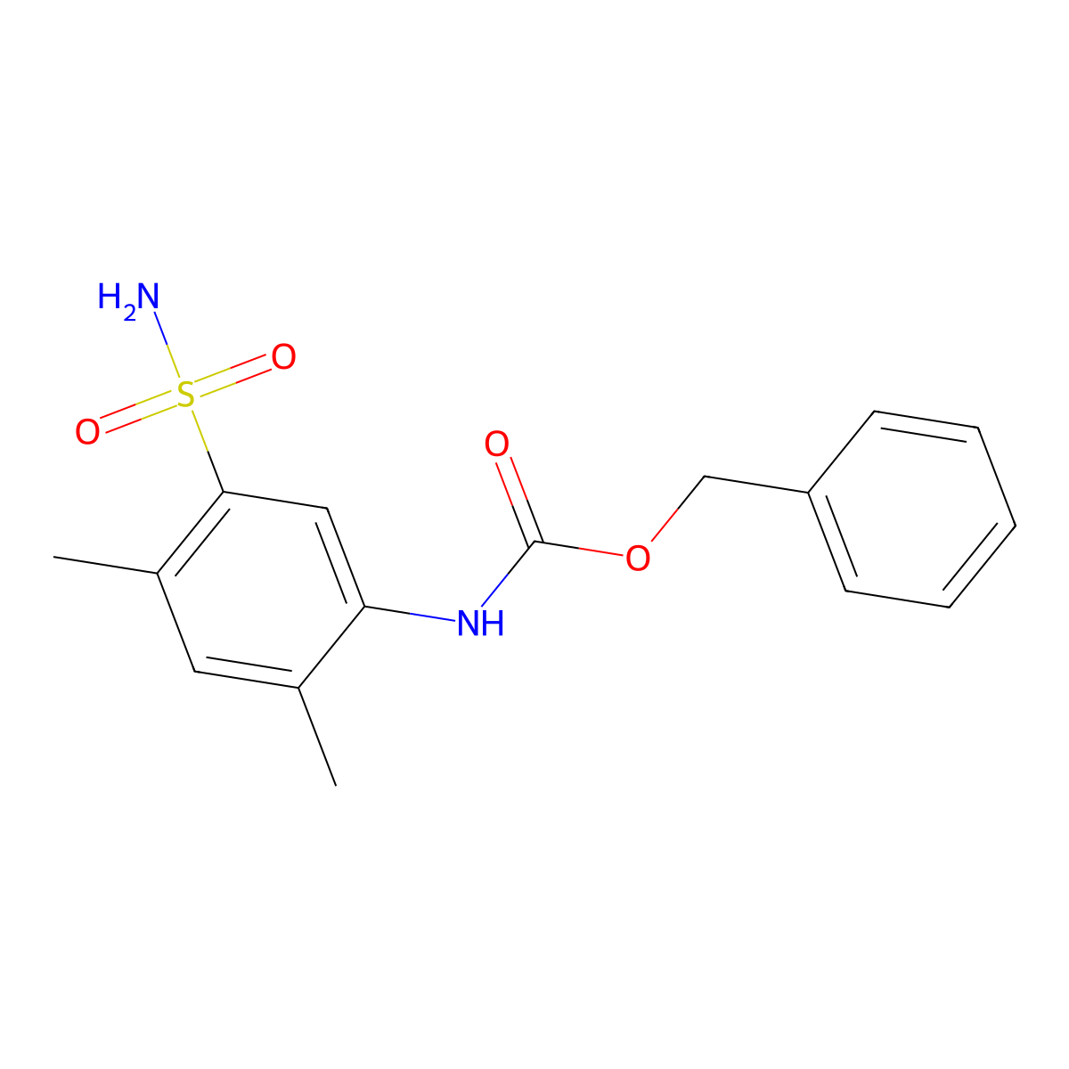 benzyl N-(2,4-dimethyl-5-sulfamoylphenyl)carbamate molecular structure, CAS 2680734-55-6