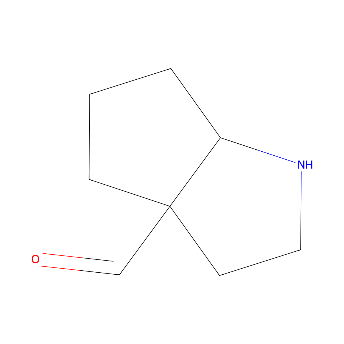 Octahydrocyclopenta[b]pyrrole-3a-carbaldehyde molecular structure, CAS 2680734-64-7
