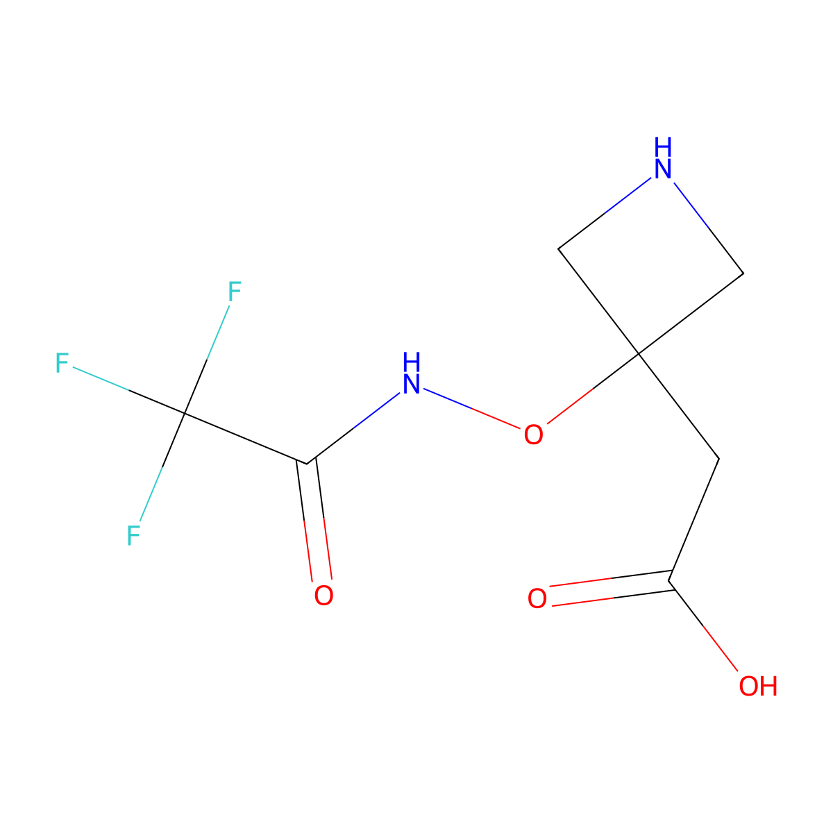 2-{3-[(2,2,2-Trifluoroacetamido)oxy]azetidin-3-yl}acetic acid molecular structure, CAS 2680734-65-8