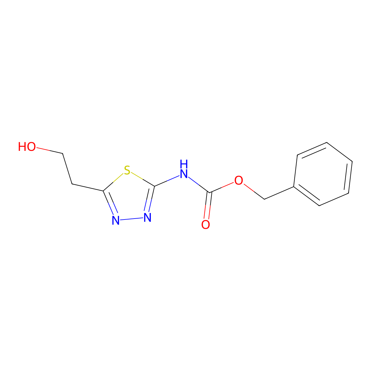 benzyl N-[5-(2-hydroxyethyl)-1,3,4-thiadiazol-2-yl]carbamate molecular structure, CAS 2680734-74-9