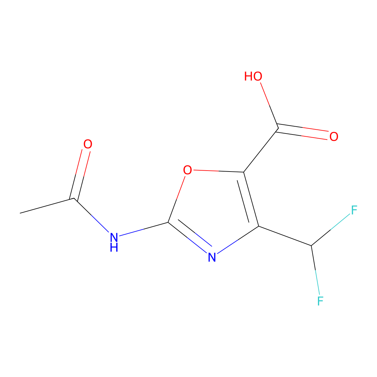 4-(Difluoromethyl)-2-acetamido-1,3-oxazole-5-carboxylic acid molecular structure, CAS 2680734-76-1