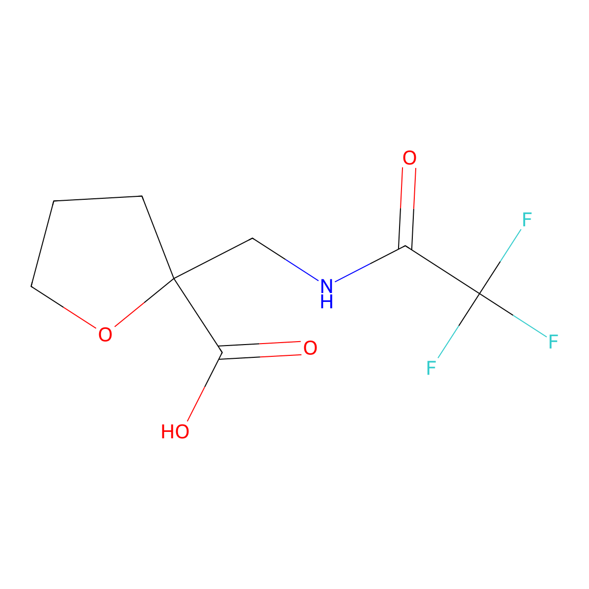 2-[(Trifluoroacetamido)methyl]oxolane-2-carboxylic acid molecular structure, CAS 2680734-77-2