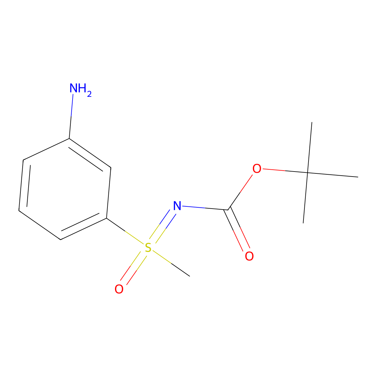 tert-butyl N-[(3-aminophenyl)(methyl)oxo-lambda6-sulfanylidene]carbamate molecular structure, CAS 2680734-81-8