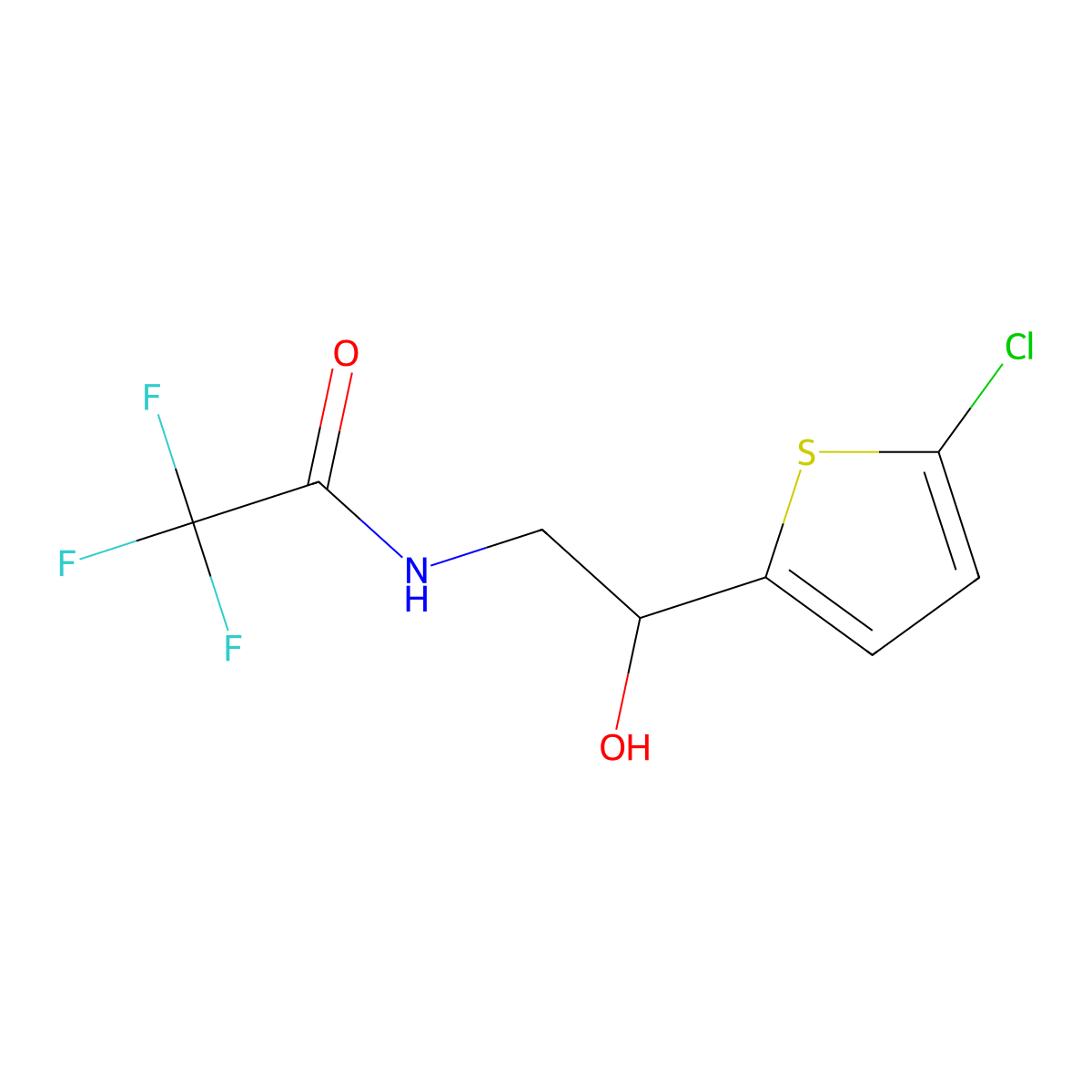 N-[2-(5-chlorothiophen-2-yl)-2-hydroxyethyl]-2,2,2-trifluoroacetamide molecular structure, CAS 2680734-86-3