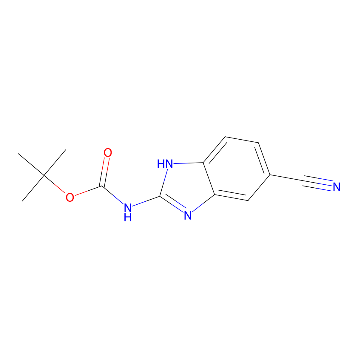 tert-butyl N-(5-cyano-1H-1,3-benzodiazol-2-yl)carbamate molecular structure, CAS 2680734-88-5