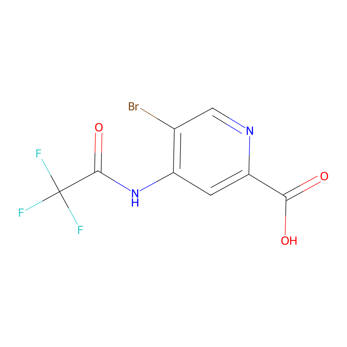 5-Bromo-4-(2,2,2-trifluoroacetamido)pyridine-2-carboxylic acid molecular structure, CAS 2680734-90-9