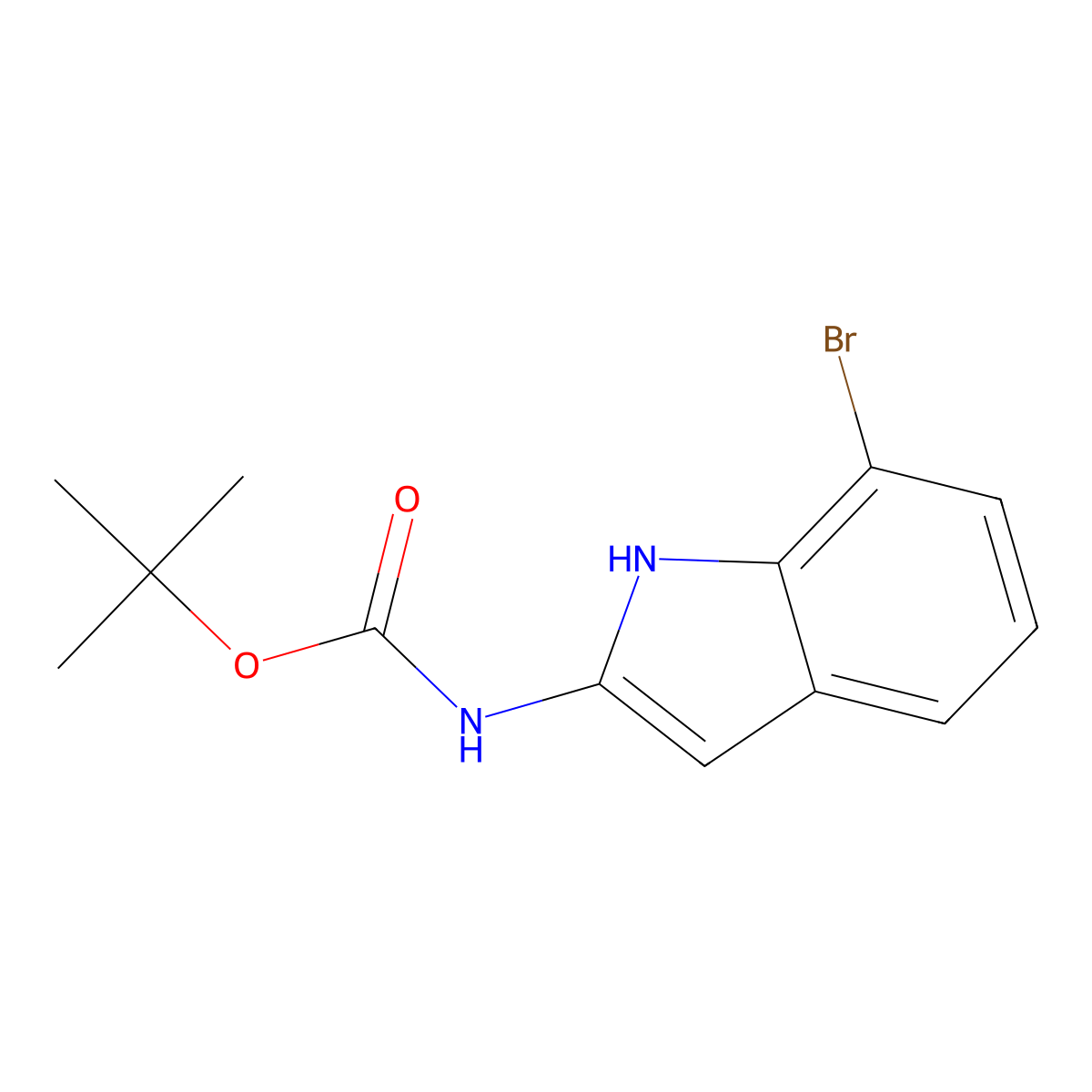 tert-butyl N-(7-bromo-1H-indol-2-yl)carbamate molecular structure, CAS 2680734-92-1
