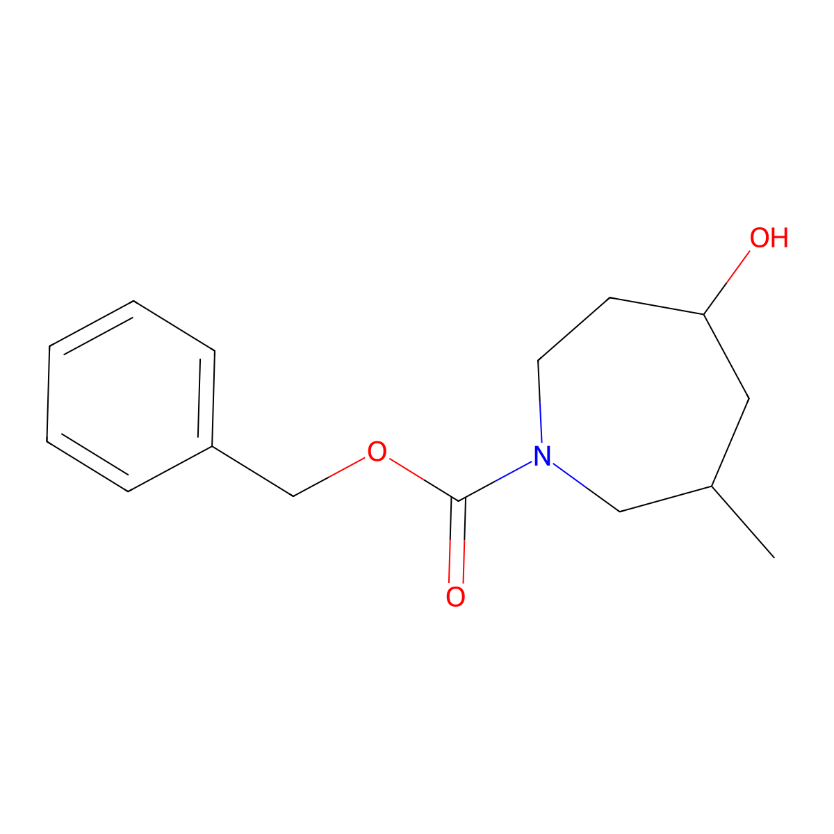 Benzyl 5-hydroxy-3-methylazepane-1-carboxylate molecular structure, CAS 2680734-94-3