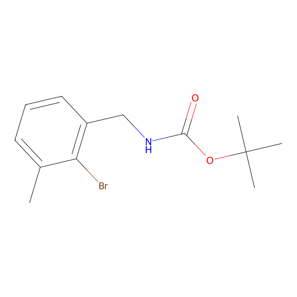tert-butyl N-[(2-bromo-3-methylphenyl)methyl]carbamate molecular structure, CAS 2680734-96-5