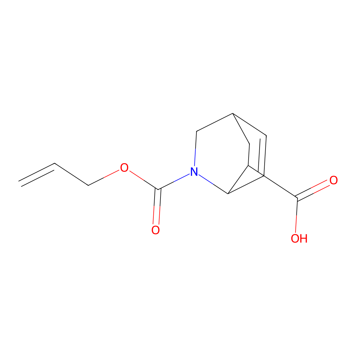 2-[(Prop-2-en-1-yloxy)carbonyl]-2-azabicyclo[2.2.2]oct-7-ene-6-carboxylic acid molecular structure, CAS 2680734-97-6