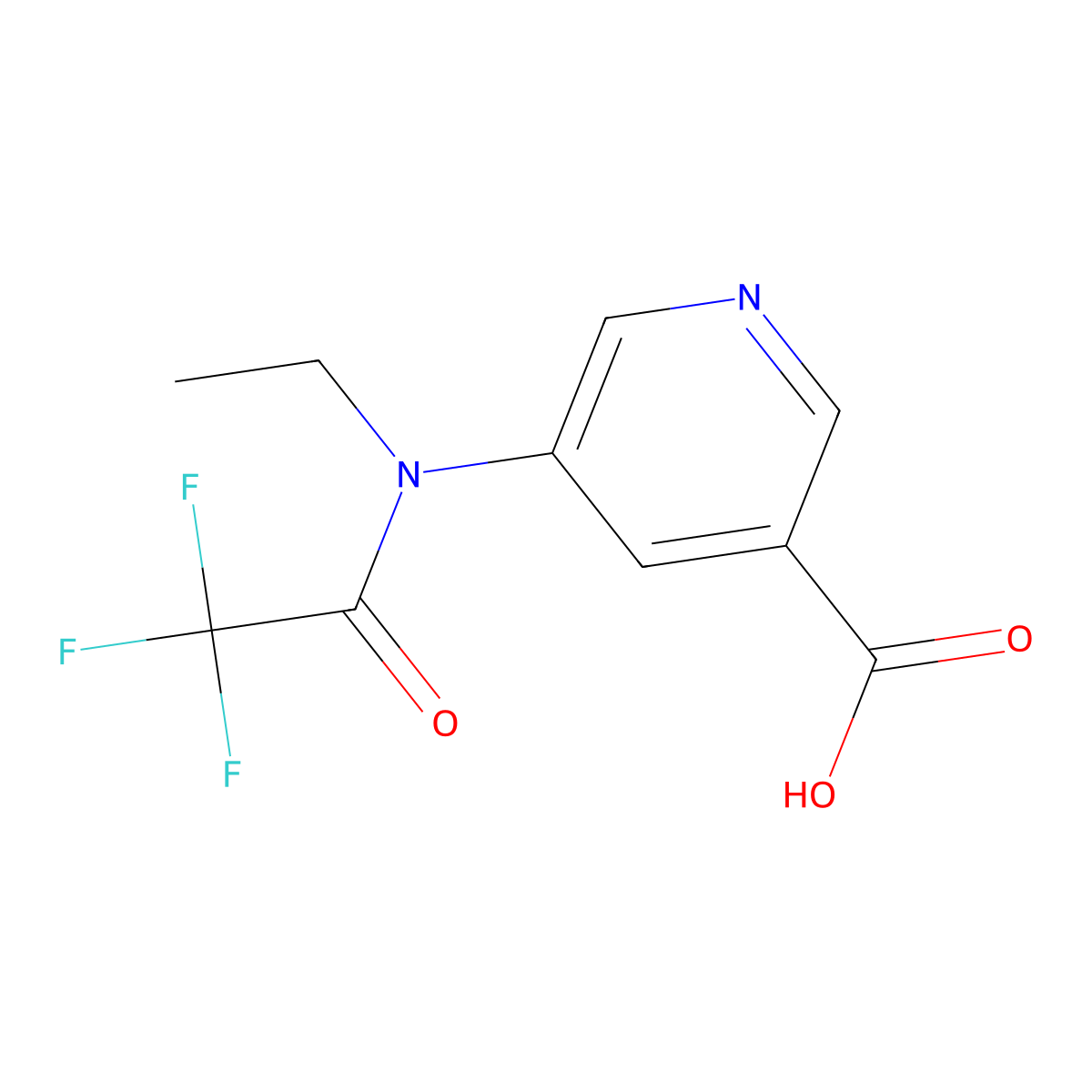 5-(N-ethyl-2,2,2-trifluoroacetamido)pyridine-3-carboxylic acid molecular structure, CAS 2680735-12-8