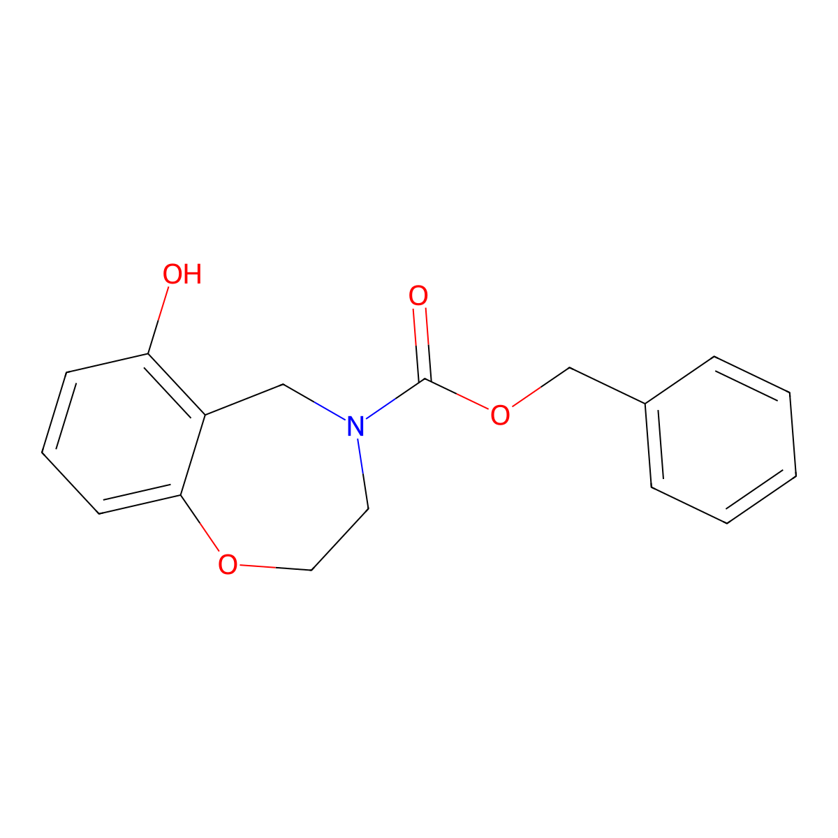 Benzyl 6-hydroxy-2,3,4,5-tetrahydro-1,4-benzoxazepine-4-carboxylate molecular structure, CAS 2680735-19-5