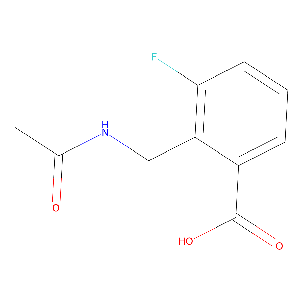 2-(Acetamidomethyl)-3-fluorobenzoic acid molecular structure, CAS 2680735-24-2