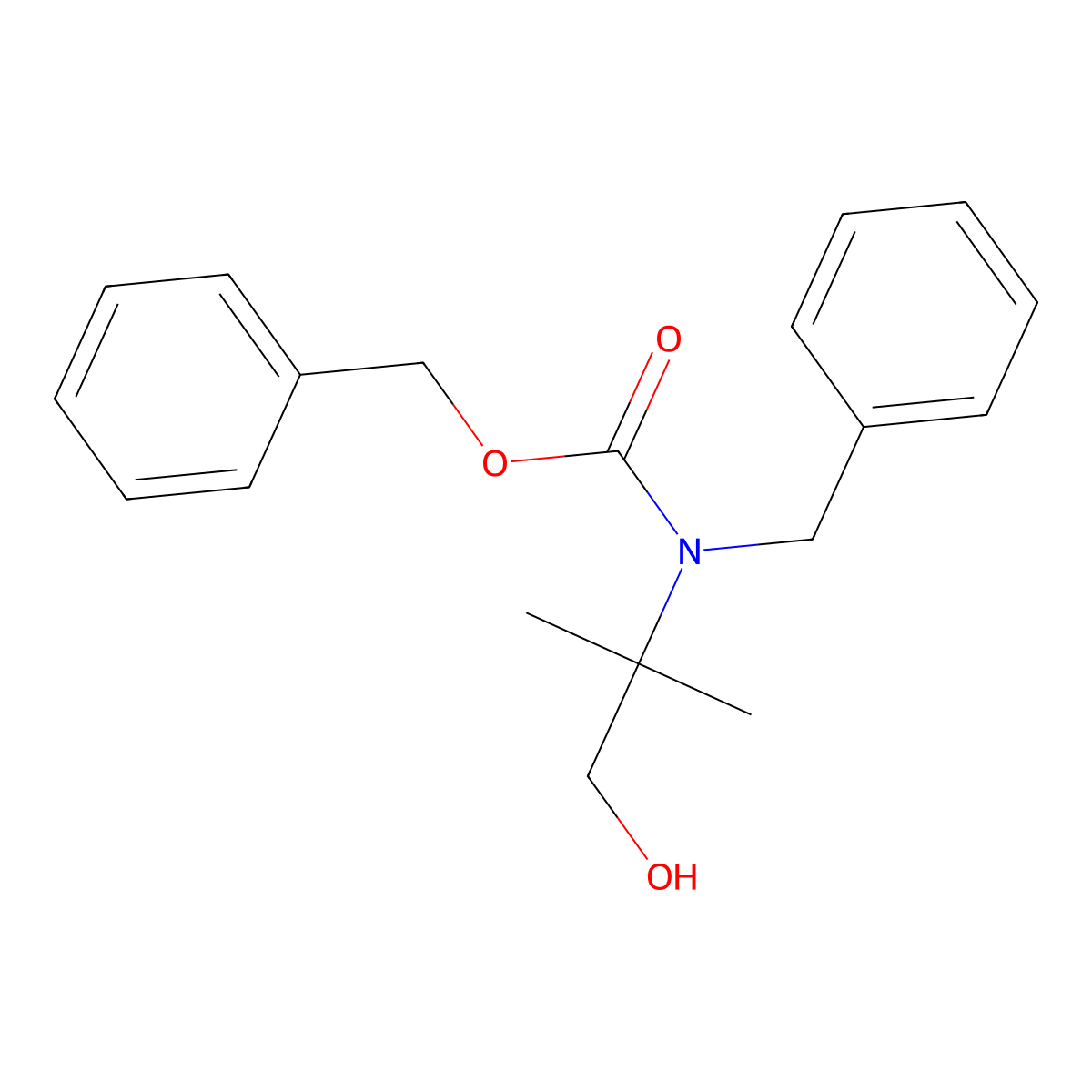 benzyl N-benzyl-N-(1-hydroxy-2-methylpropan-2-yl)carbamate molecular structure, CAS 2680735-26-4