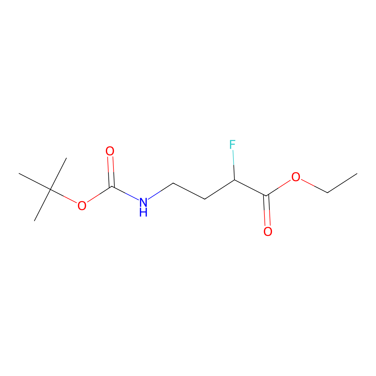 Ethyl 4-{[(tert-butoxy)carbonyl]amino}-2-fluorobutanoate molecular structure, CAS 2680735-45-7