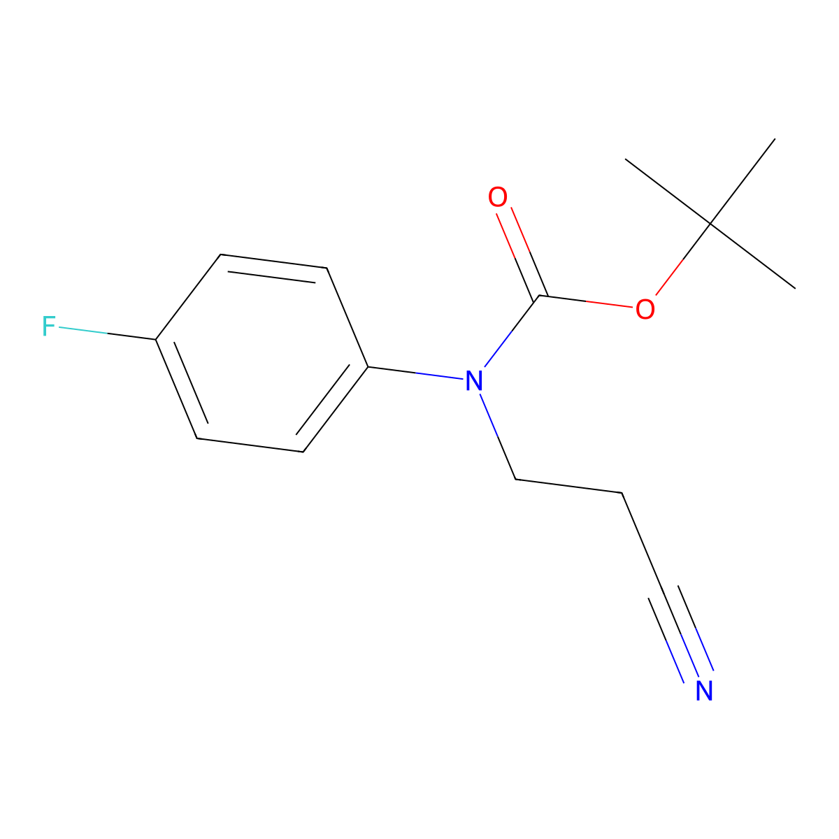 tert-butyl N-(2-cyanoethyl)-N-(4-fluorophenyl)carbamate molecular structure, CAS 2680735-54-8