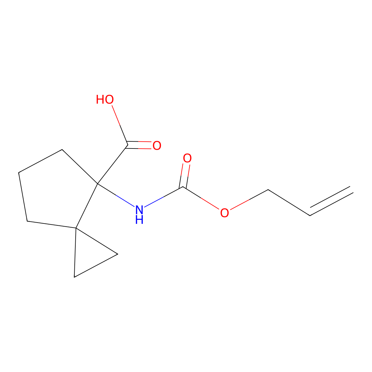 4-{[(Prop-2-en-1-yloxy)carbonyl]amino}spiro[2.4]heptane-4-carboxylic acid molecular structure, CAS 2680735-62-8