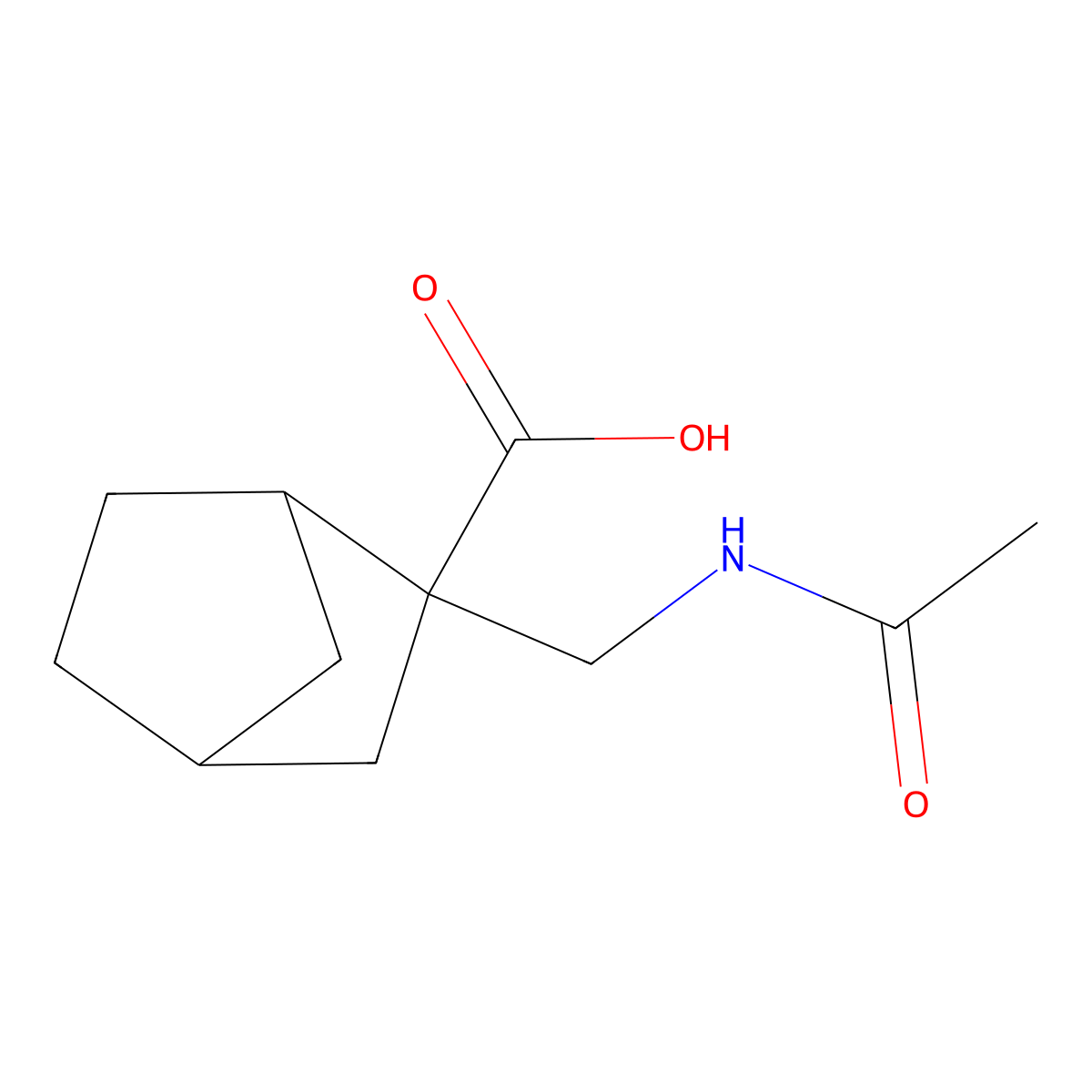 2-(Acetamidomethyl)bicyclo[2.2.1]heptane-2-carboxylic acid molecular structure, CAS 2680735-63-9