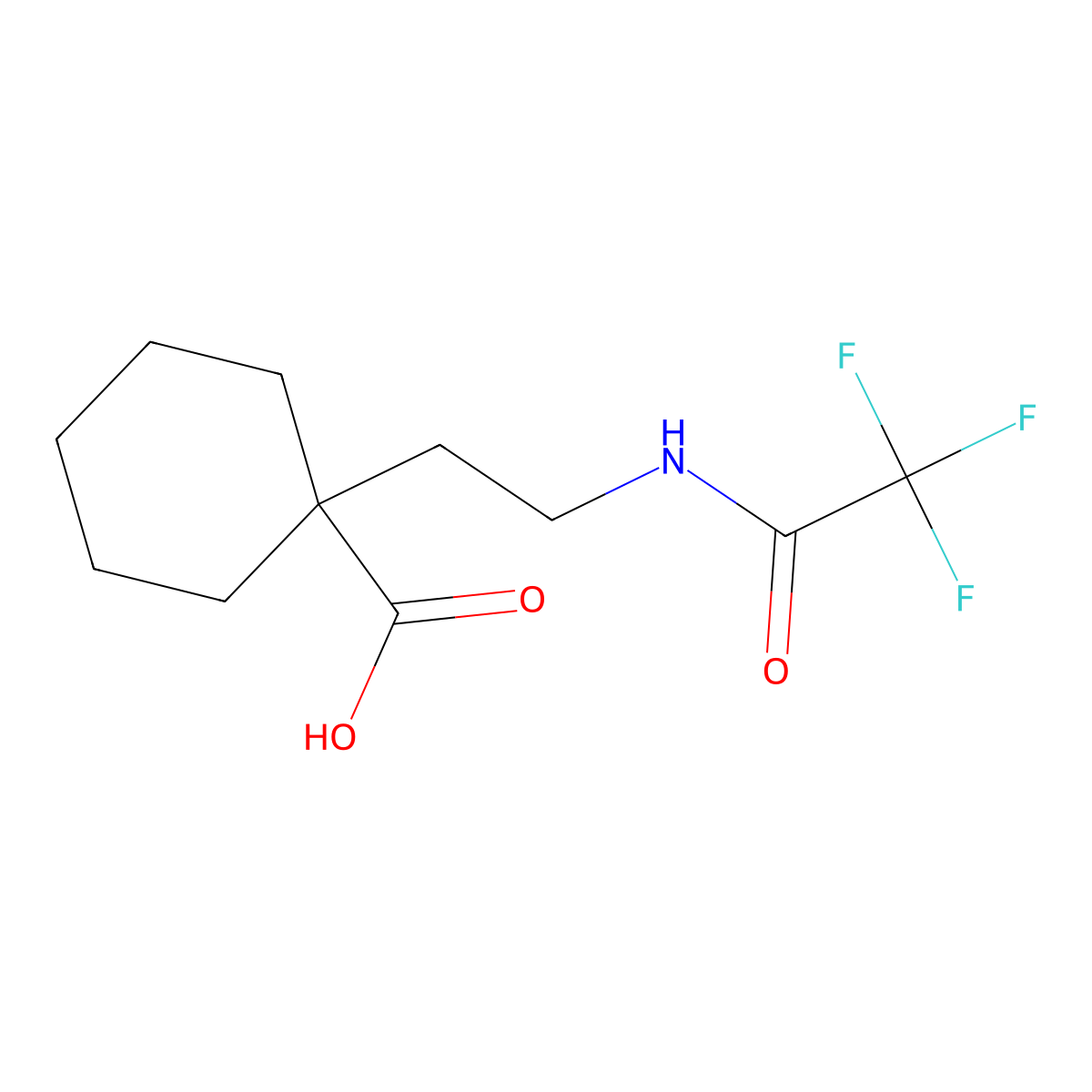 1-[2-(Trifluoroacetamido)ethyl]cyclohexane-1-carboxylic acid molecular structure, CAS 2680735-71-9