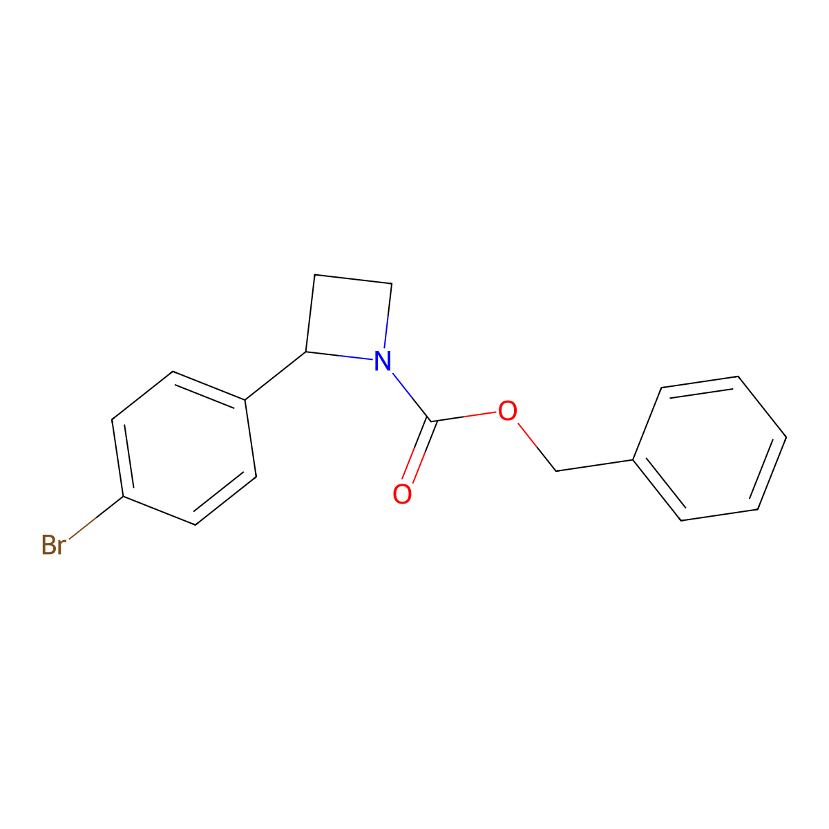 Benzyl 2-(4-bromophenyl)azetidine-1-carboxylate molecular structure, CAS 2680735-73-1
