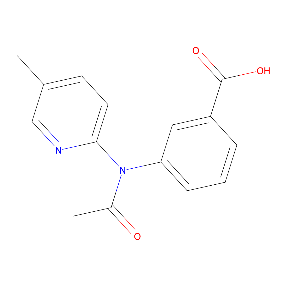 3-[N-(5-methylpyridin-2-yl)acetamido]benzoic acid molecular structure, CAS 2680735-86-6