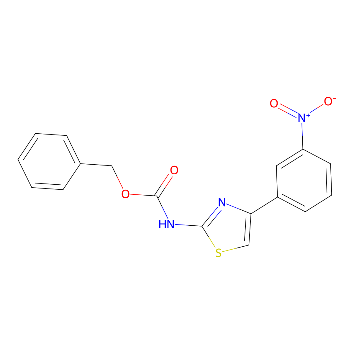 benzyl N-[4-(3-nitrophenyl)-1,3-thiazol-2-yl]carbamate molecular structure, CAS 2680735-88-8