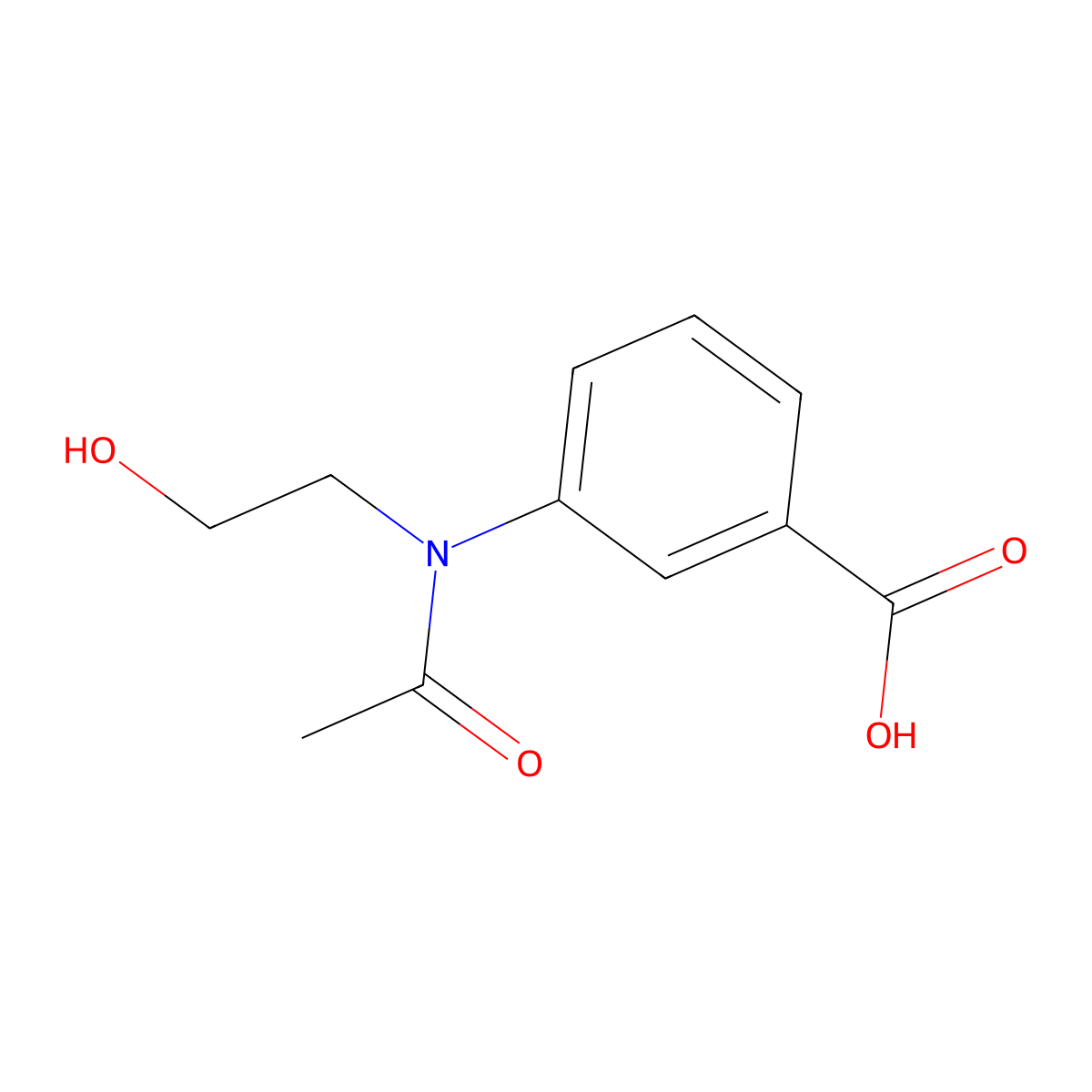 3-[N-(2-hydroxyethyl)acetamido]benzoic acid molecular structure, CAS 2680735-89-9