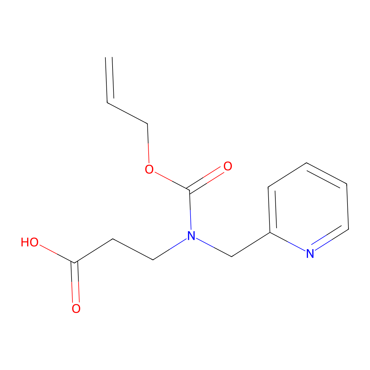 3-{[(Prop-2-en-1-yloxy)carbonyl][(pyridin-2-yl)methyl]amino}propanoic acid molecular structure, CAS 2680735-95-7
