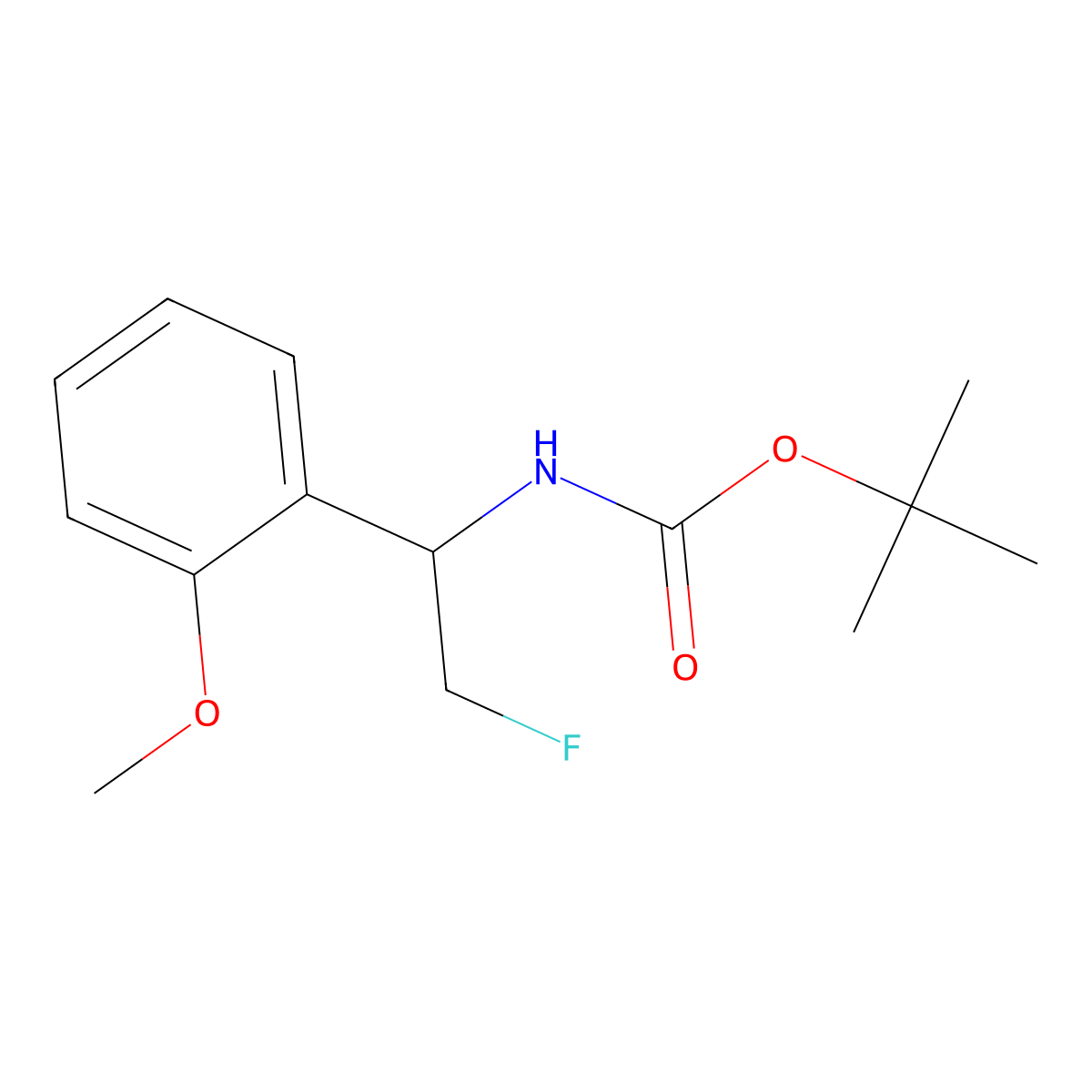 tert-butyl N-[2-fluoro-1-(2-methoxyphenyl)ethyl]carbamate molecular structure, CAS 2680735-98-0