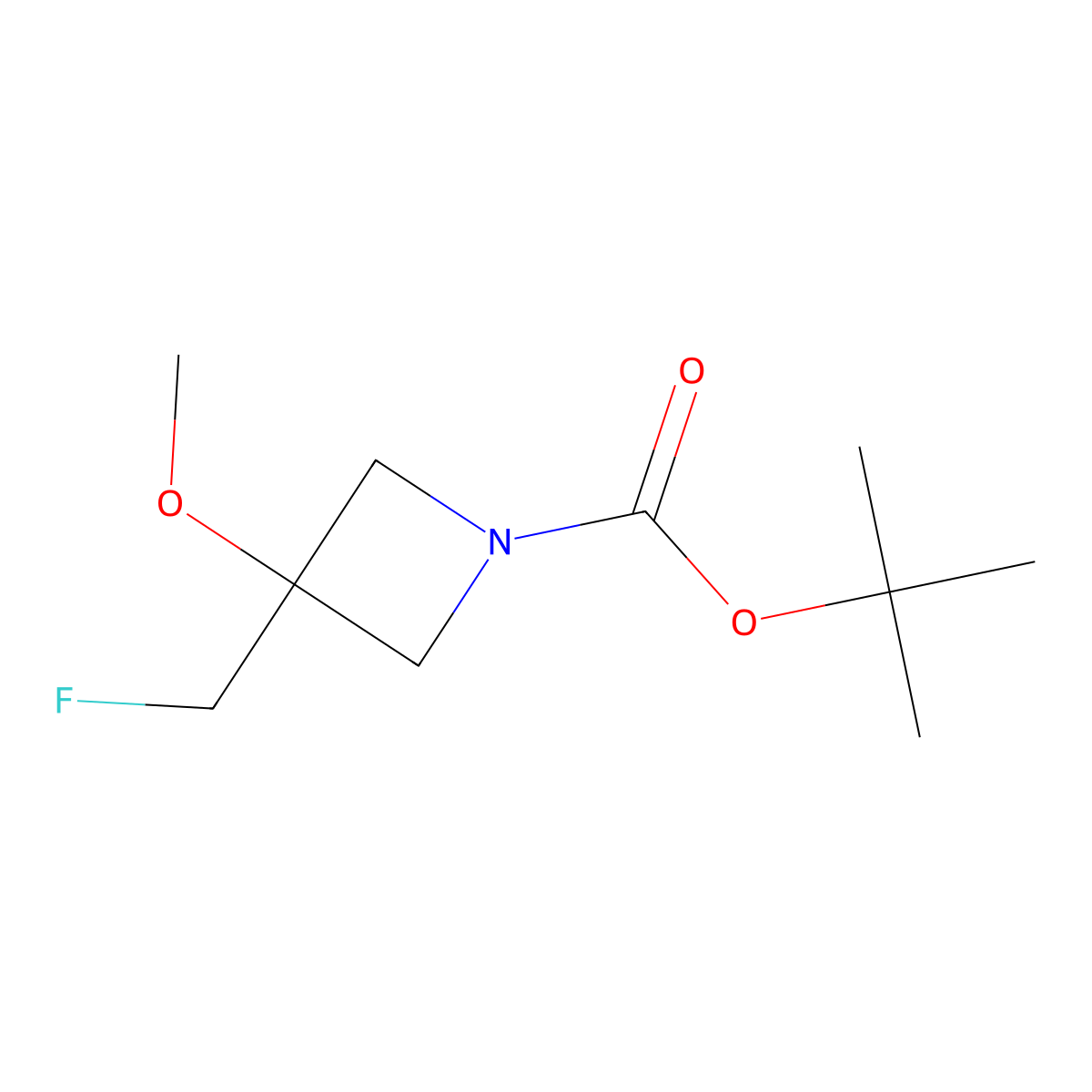 Tert-butyl 3-(fluoromethyl)-3-methoxyazetidine-1-carboxylate molecular structure, CAS 2680736-04-1