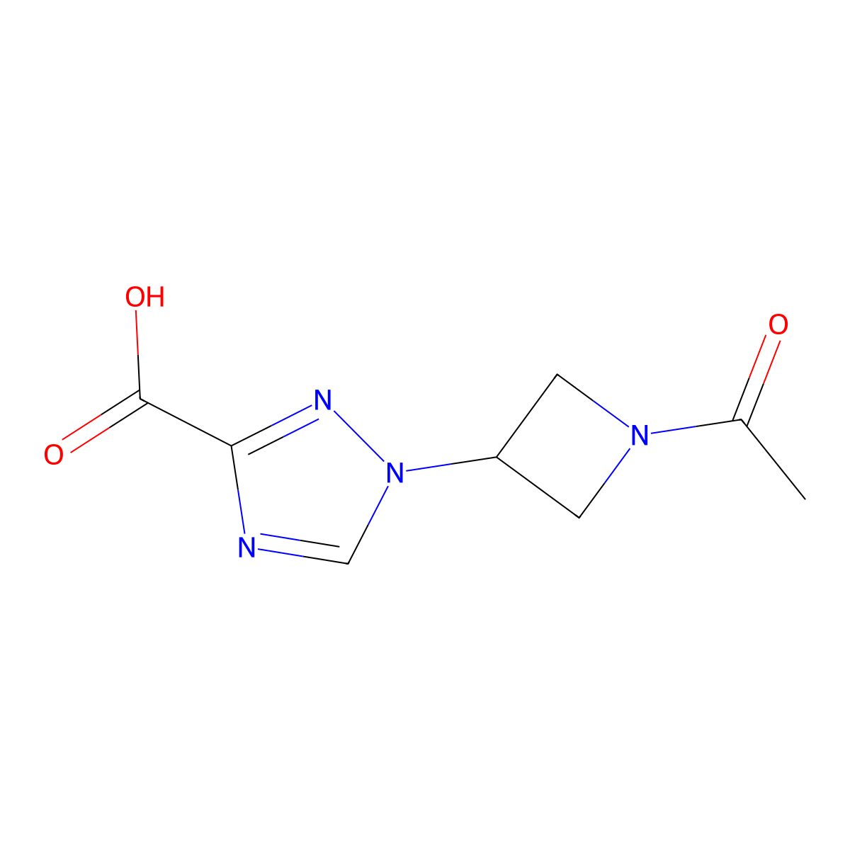 1-(1-acetylazetidin-3-yl)-1H-1,2,4-triazole-3-carboxylic acid molecular structure, CAS 2680736-05-2