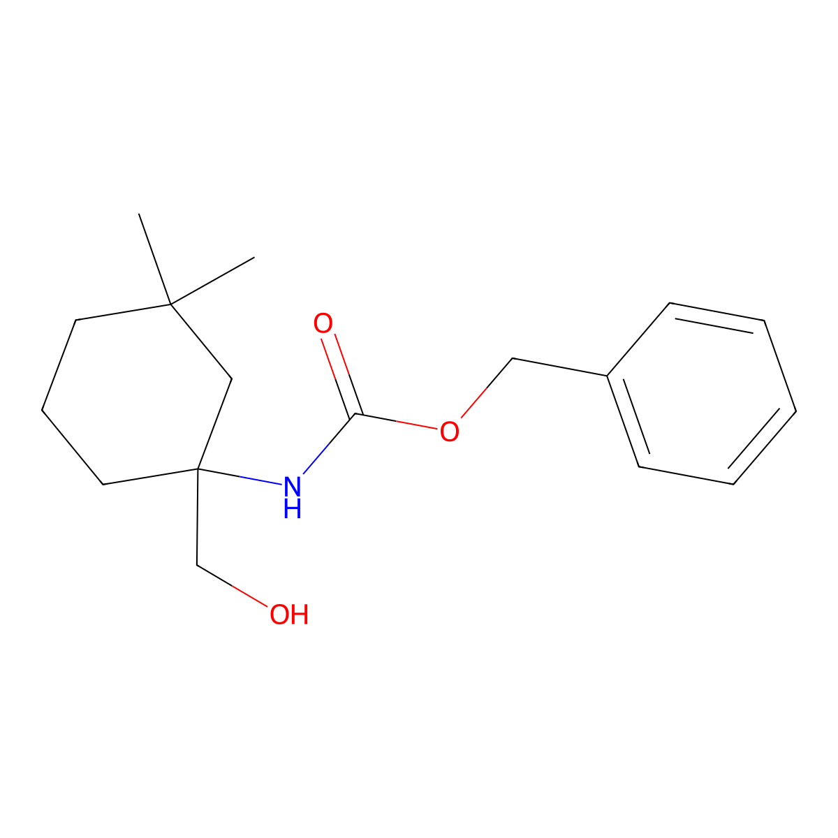 benzyl N-[1-(hydroxymethyl)-3,3-dimethylcyclohexyl]carbamate molecular structure, CAS 2680736-18-7