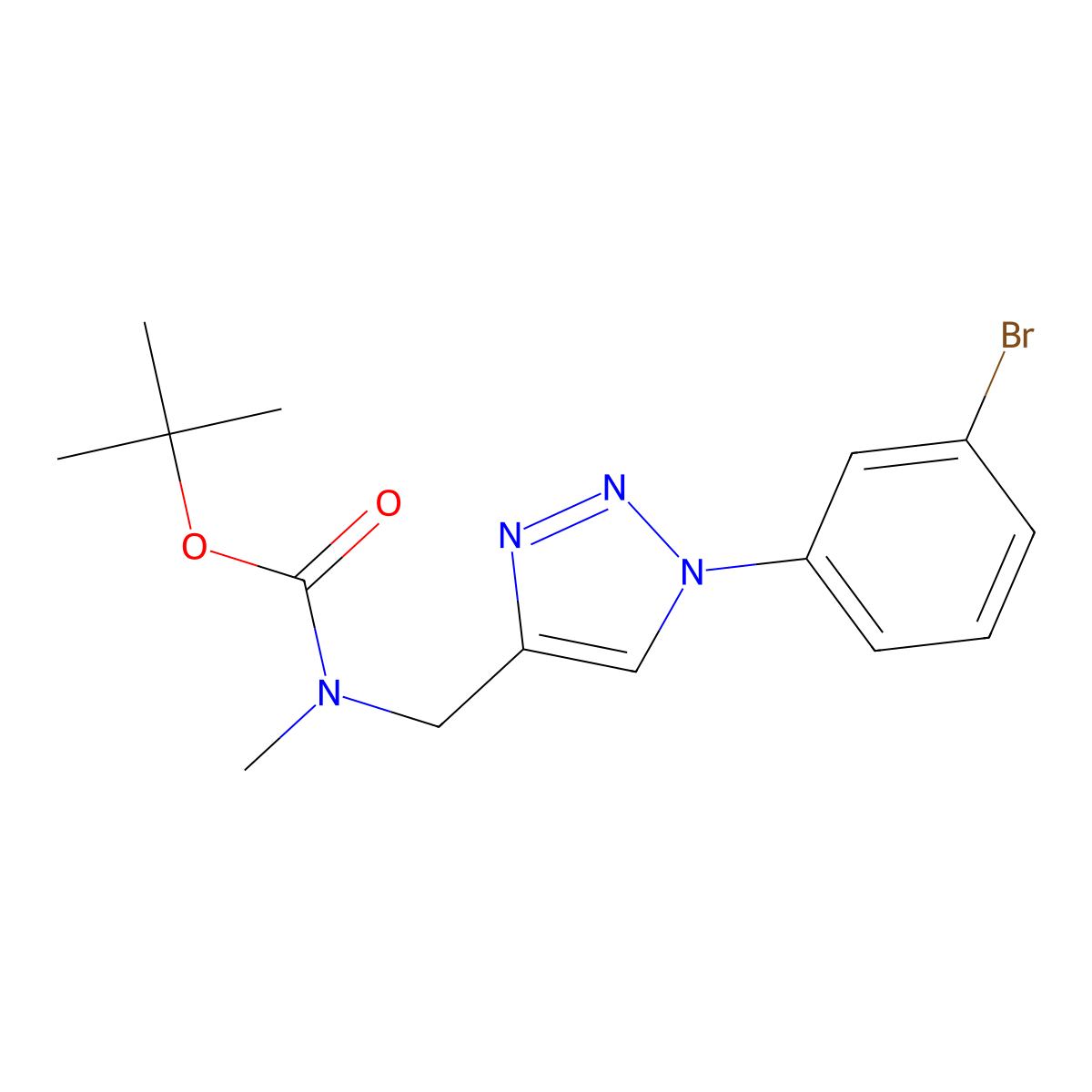 tert-butyl N-{[1-(3-bromophenyl)-1H-1,2,3-triazol-4-yl]methyl}-N-methylcarbamate molecular structure, CAS 2680736-19-8