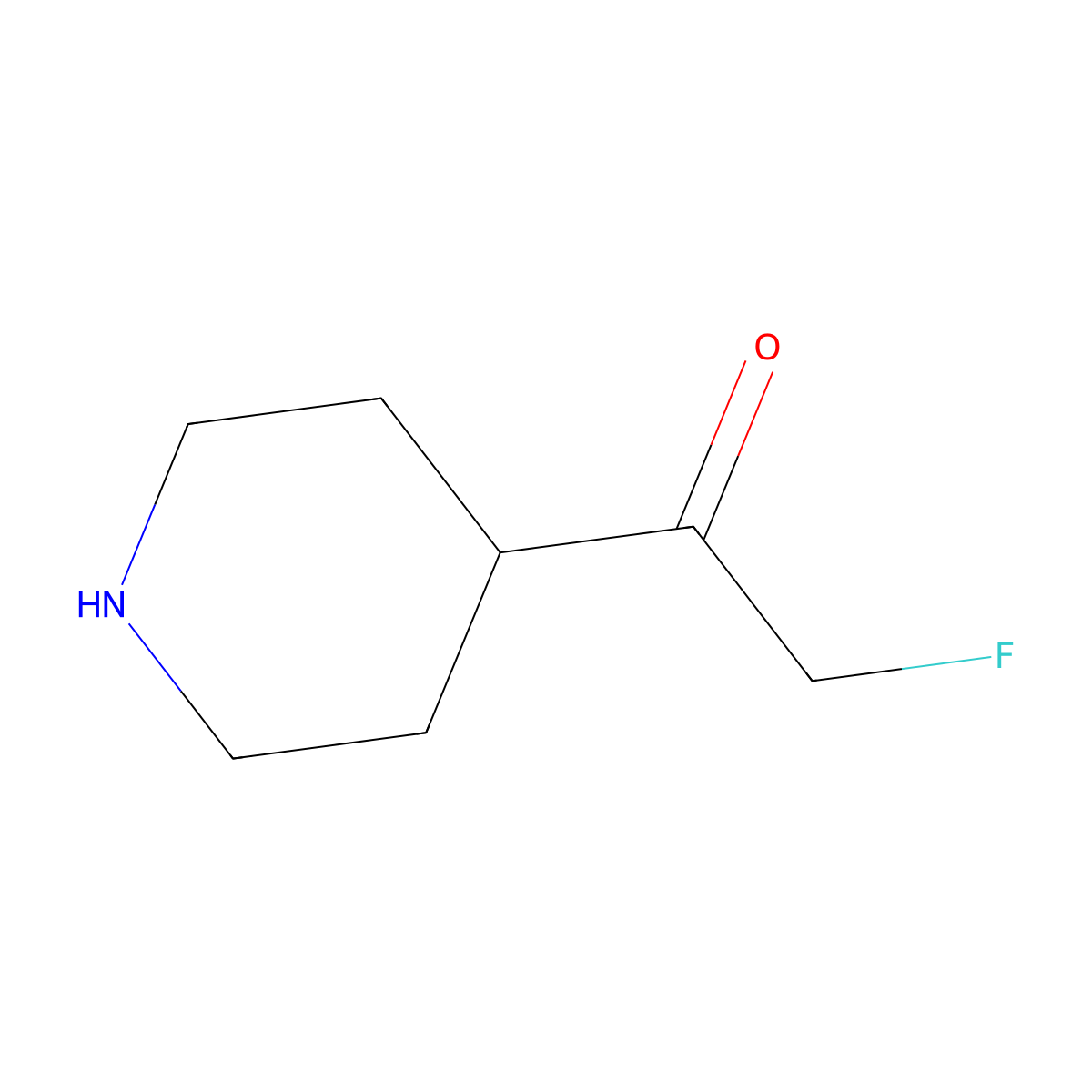 2-Fluoro-1-(piperidin-4-yl)ethan-1-one molecular structure, CAS 2680736-29-0