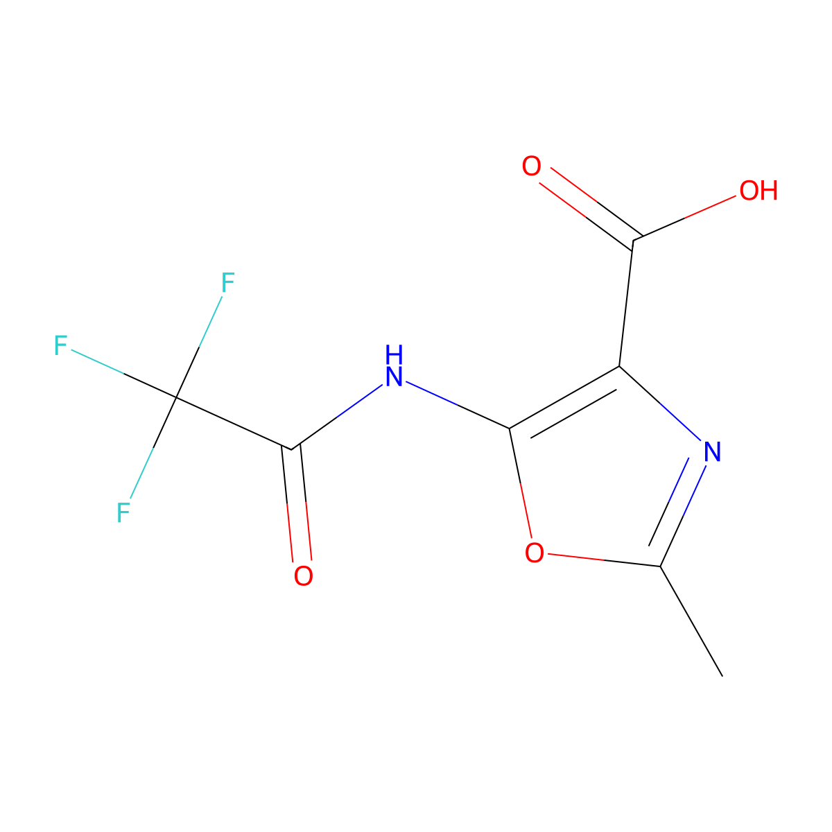 2-Methyl-5-(2,2,2-trifluoroacetamido)-1,3-oxazole-4-carboxylic acid molecular structure, CAS 2680736-31-4