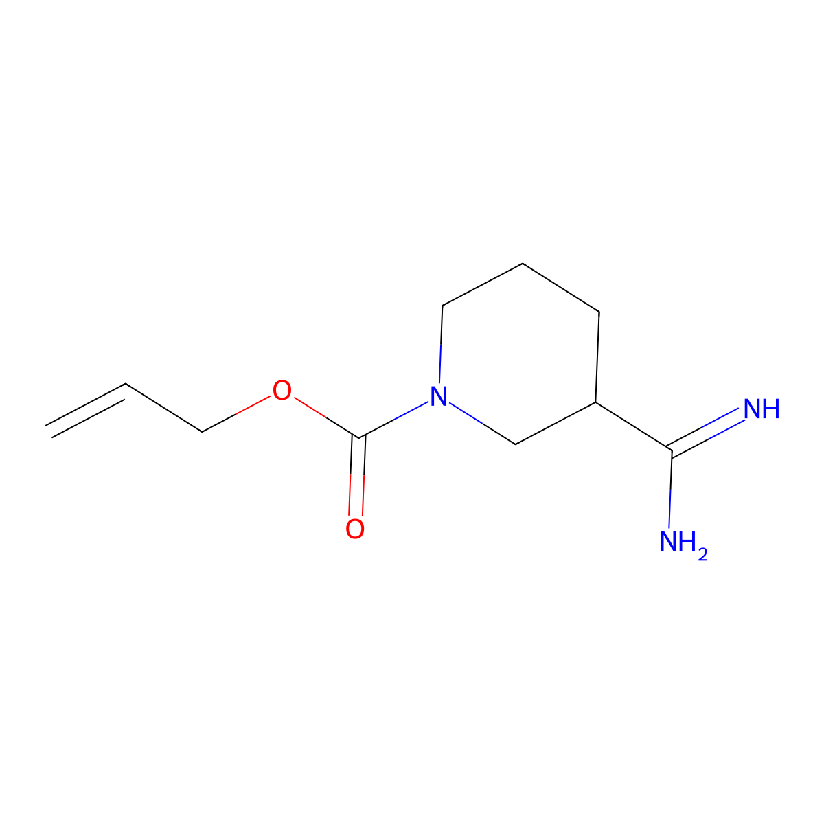 Prop-2-en-1-yl 3-carbamimidoylpiperidine-1-carboxylate molecular structure, CAS 2680736-40-5
