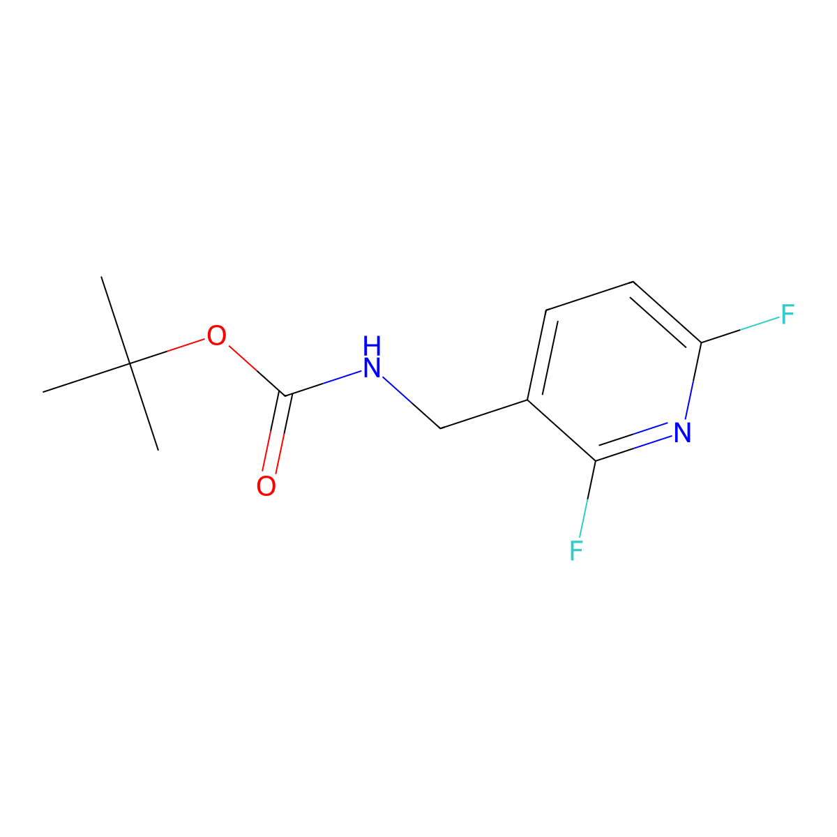 tert-butyl N-[(2,6-difluoropyridin-3-yl)methyl]carbamate molecular structure, CAS 2680736-46-1