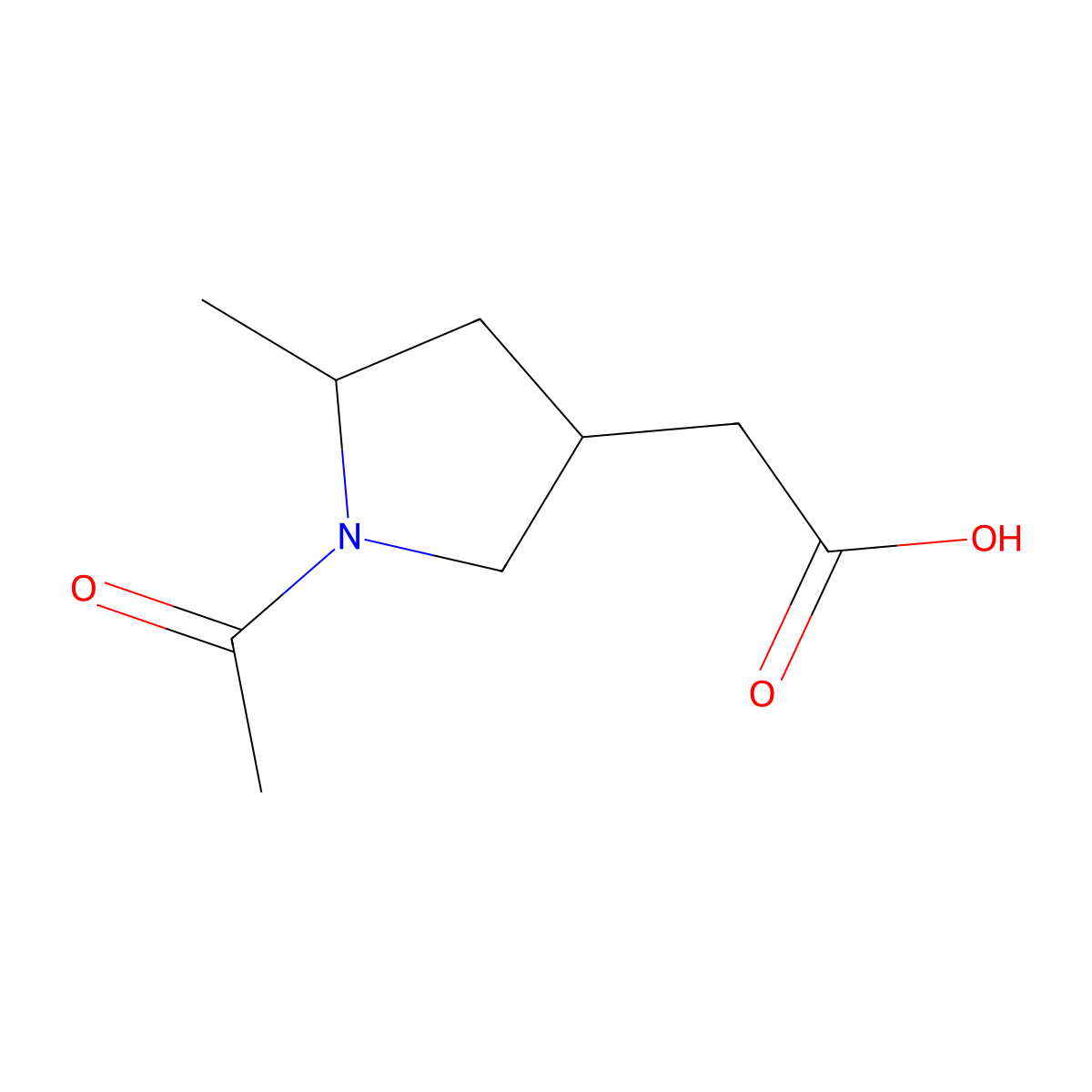 2-(1-Acetyl-5-methylpyrrolidin-3-yl)acetic acid molecular structure, CAS 2680736-49-4