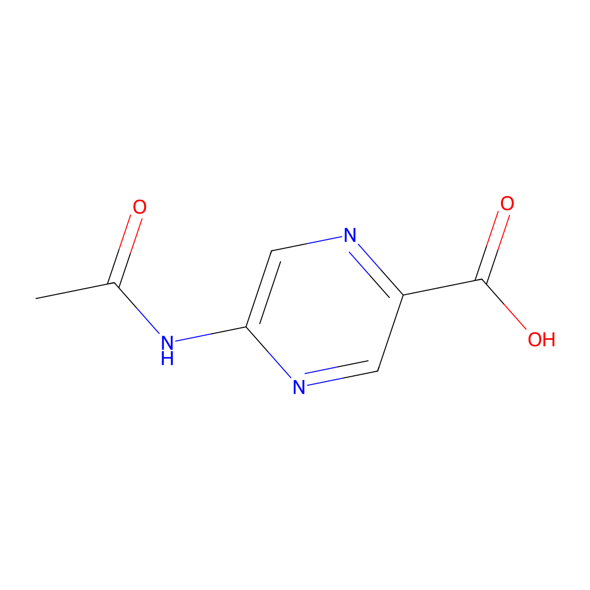 5-Acetamidopyrazine-2-carboxylic acid molecular structure, CAS 2680736-58-5