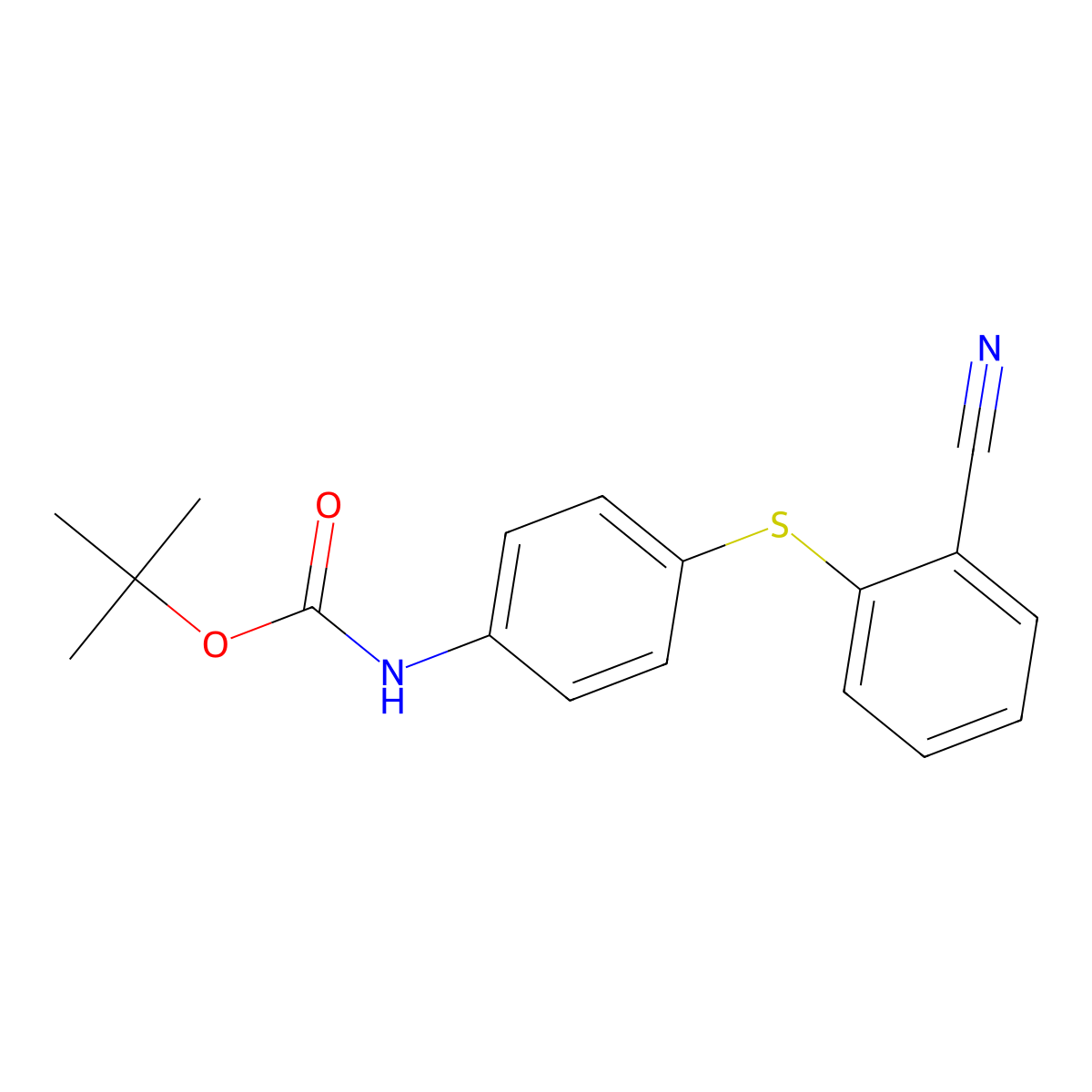 tert-butyl N-{4-[(2-cyanophenyl)sulfanyl]phenyl}carbamate molecular structure, CAS 2680736-59-6