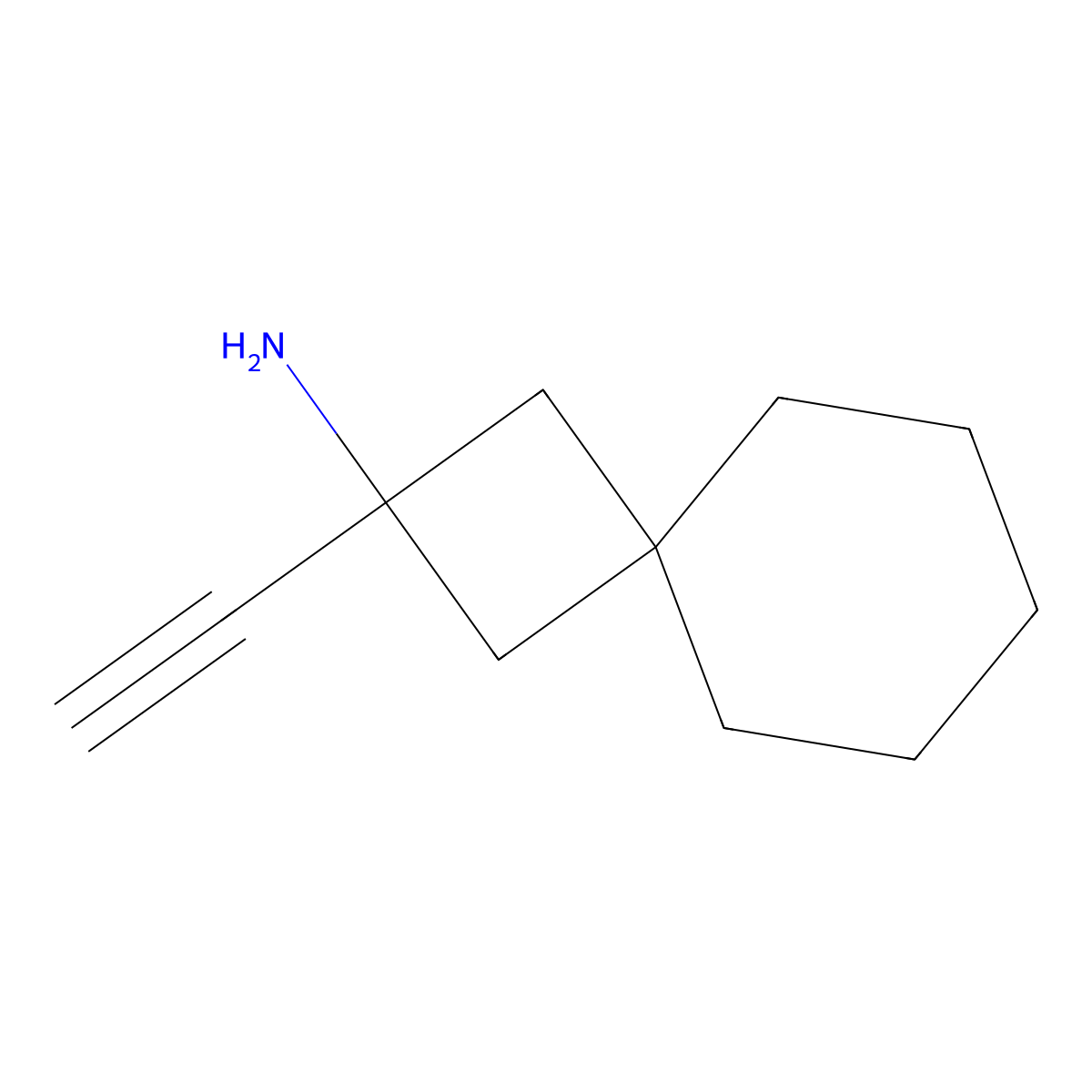 2-Ethynylspiro[3.5]nonan-2-amine molecular structure, CAS 2680736-60-9