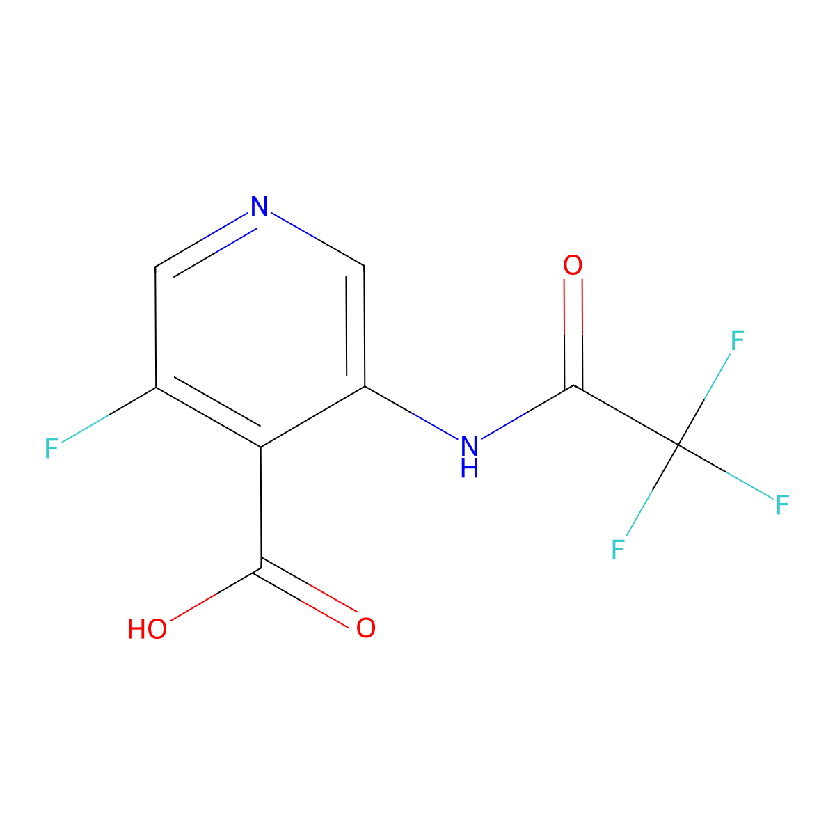 3-Fluoro-5-(2,2,2-trifluoroacetamido)pyridine-4-carboxylic acid molecular structure, CAS 2680736-65-4