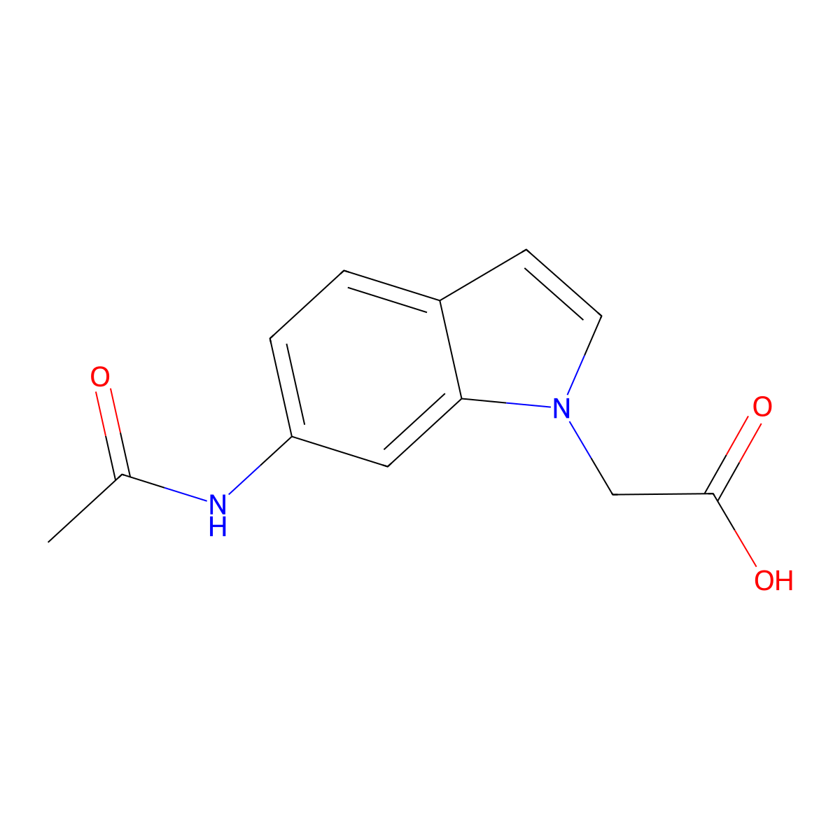 2-(6-acetamido-1H-indol-1-yl)acetic acid molecular structure, CAS 2680736-67-6