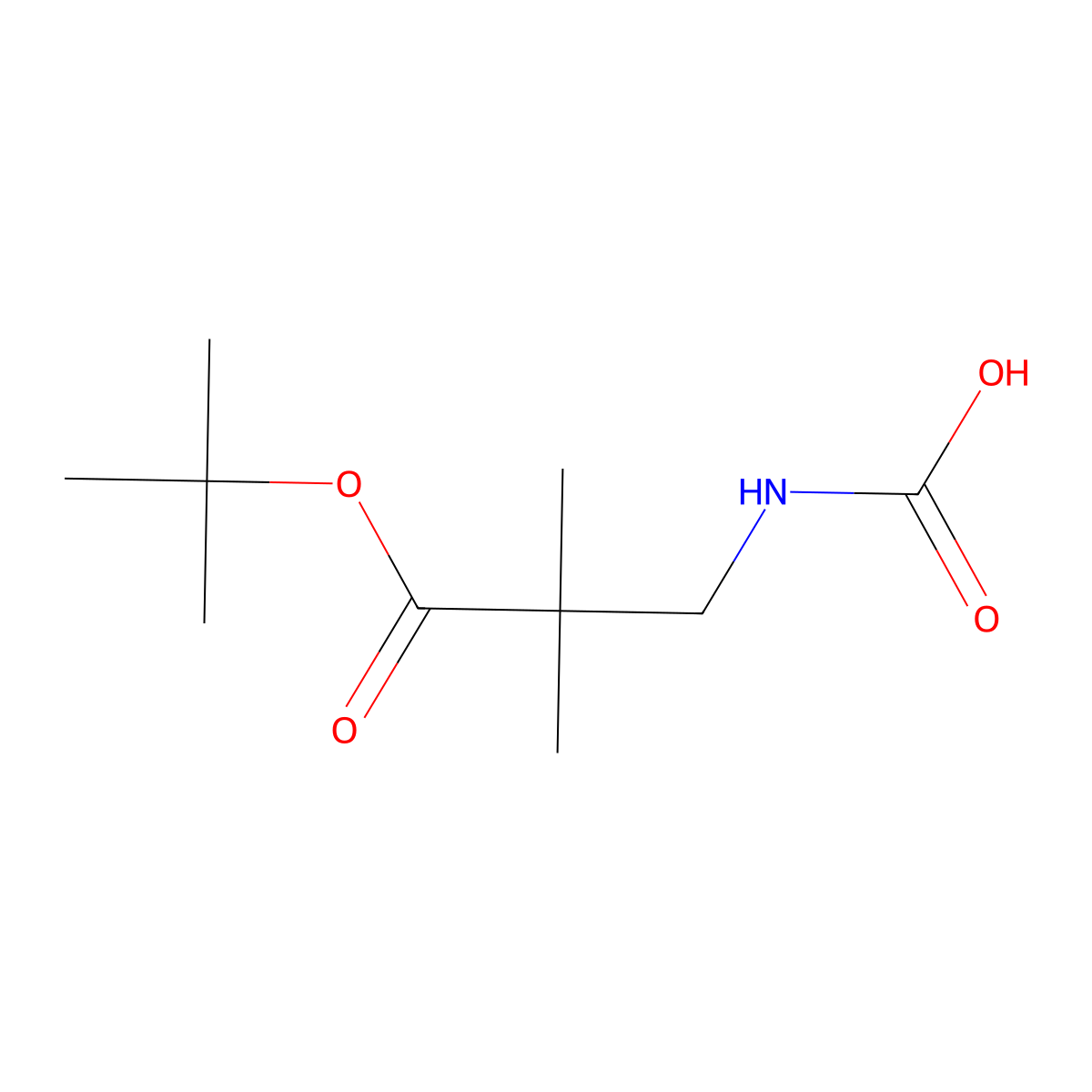 [3-(Tert-butoxy)-2,2-dimethyl-3-oxopropyl]carbamic acid molecular structure, CAS 2680736-68-7